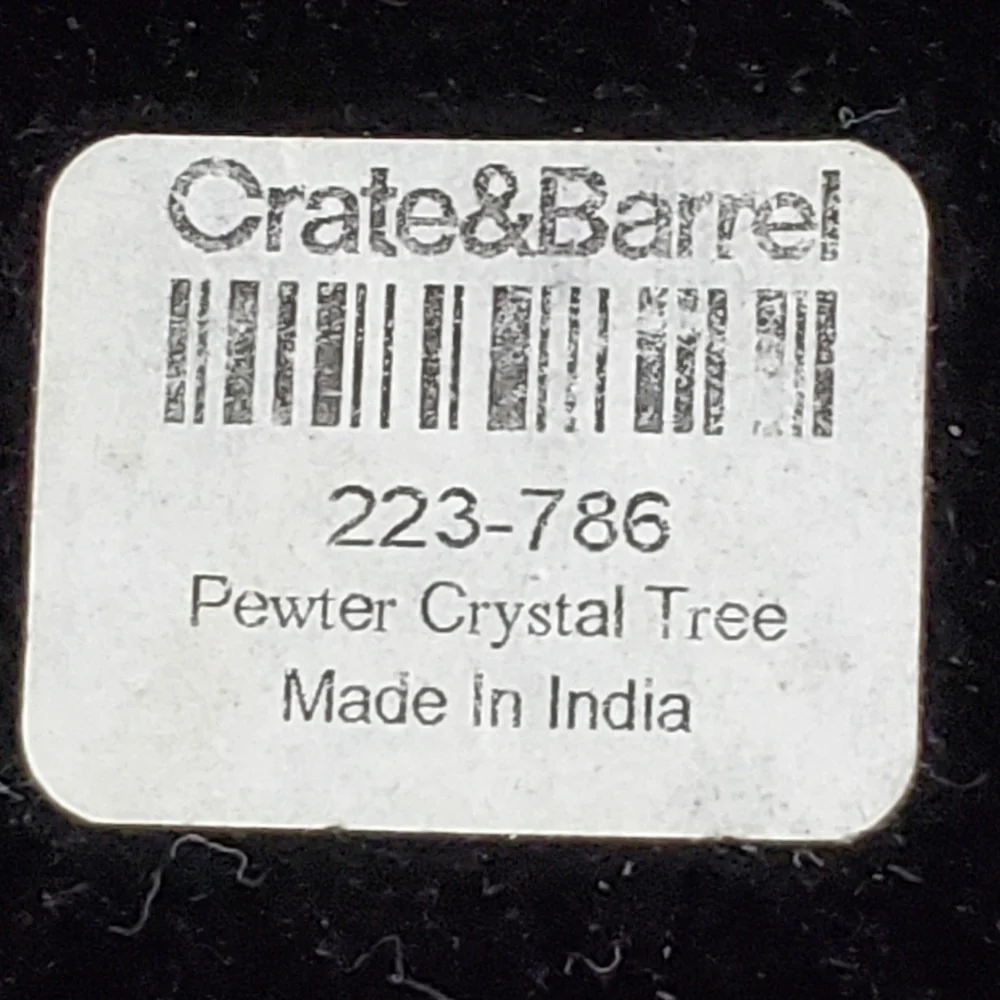 Crate&Barrel Silver Crystal Tree Accent